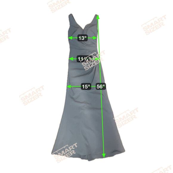 REVELRY French Blue Dawson Crepe Long Sleeveless Formal Bridesmaid Gown Dress 0 - Picture 12 of 12